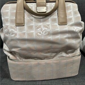 Chanel Beige and White Women's travel tote with She compartment